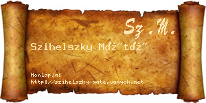 Szihelszky Máté névjegykártya