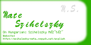 mate szihelszky business card